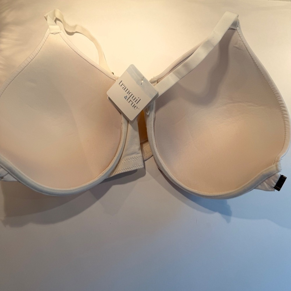 Front Close Underwire T-Shirt Bra 36DD NEW White Molded Cups Adjustable‎ Straps - Picture 5 of 15